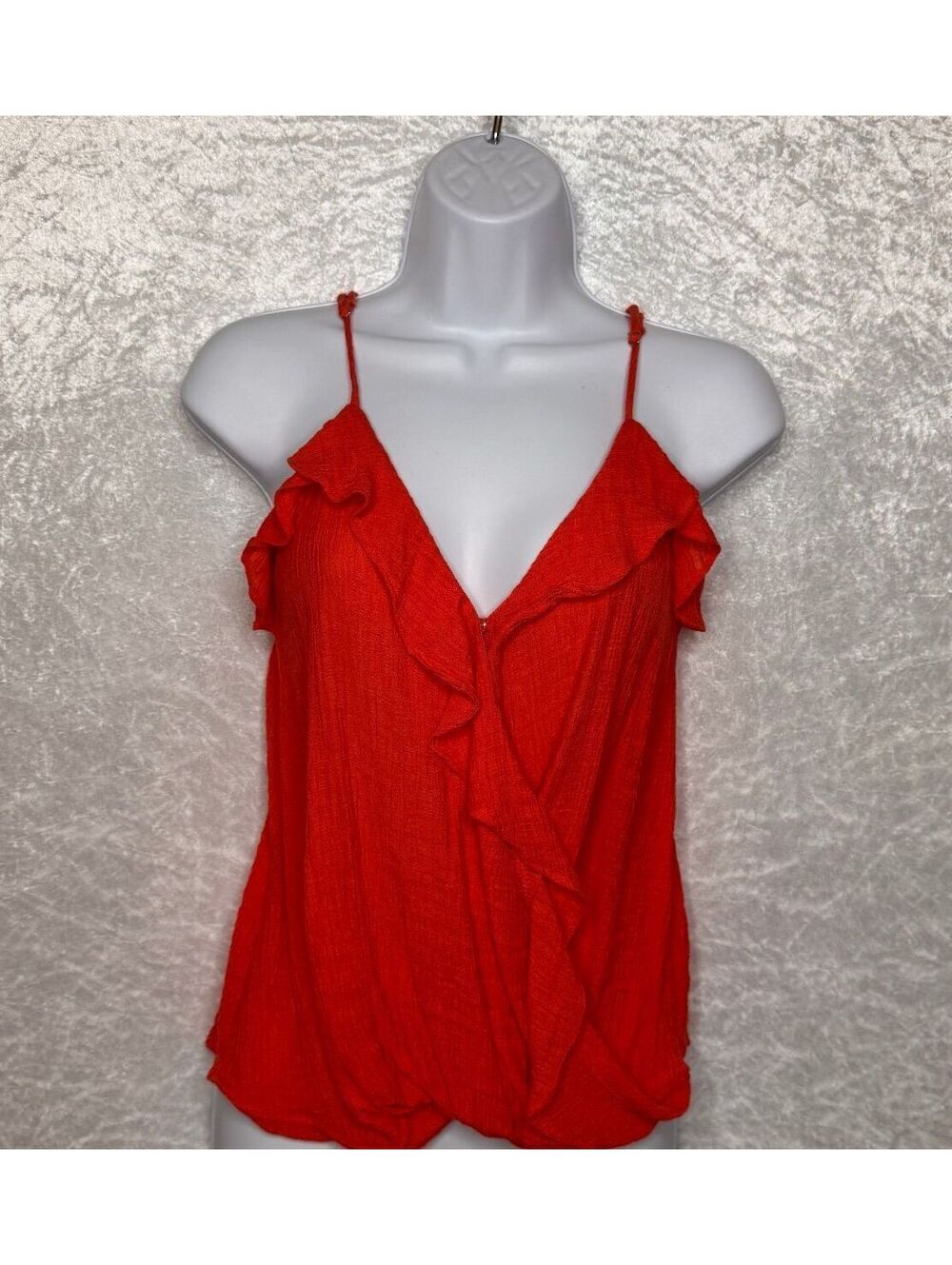 Lush Orange Ruffle Top Size Small Adjustable Straps